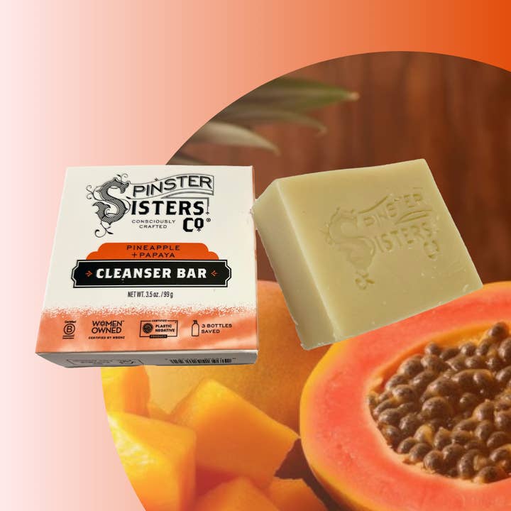Hydrating Face Cleanser Bar w/ Pineapple & Papaya for wholesale by Spinster Sisters Co. / Old Salt Grooming Supply