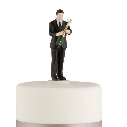 Weddingstar Inc. - Wholesale Cake/cupcake topper - Bride At Finish Line With Victorious Groom Cake topper