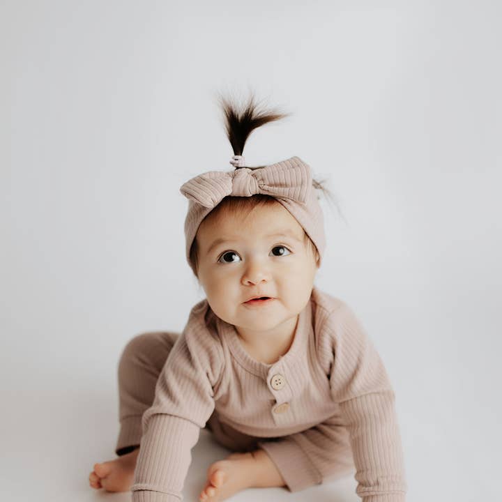 Three Little Tots - Wholesale Jumpsuit - Baby - Baby Ribbed Playsuit with Pockets and Bow33