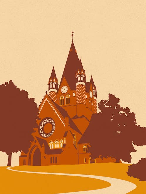 Pauluskirche A4 A3 kunstdruk voor wholesale door ostkarte