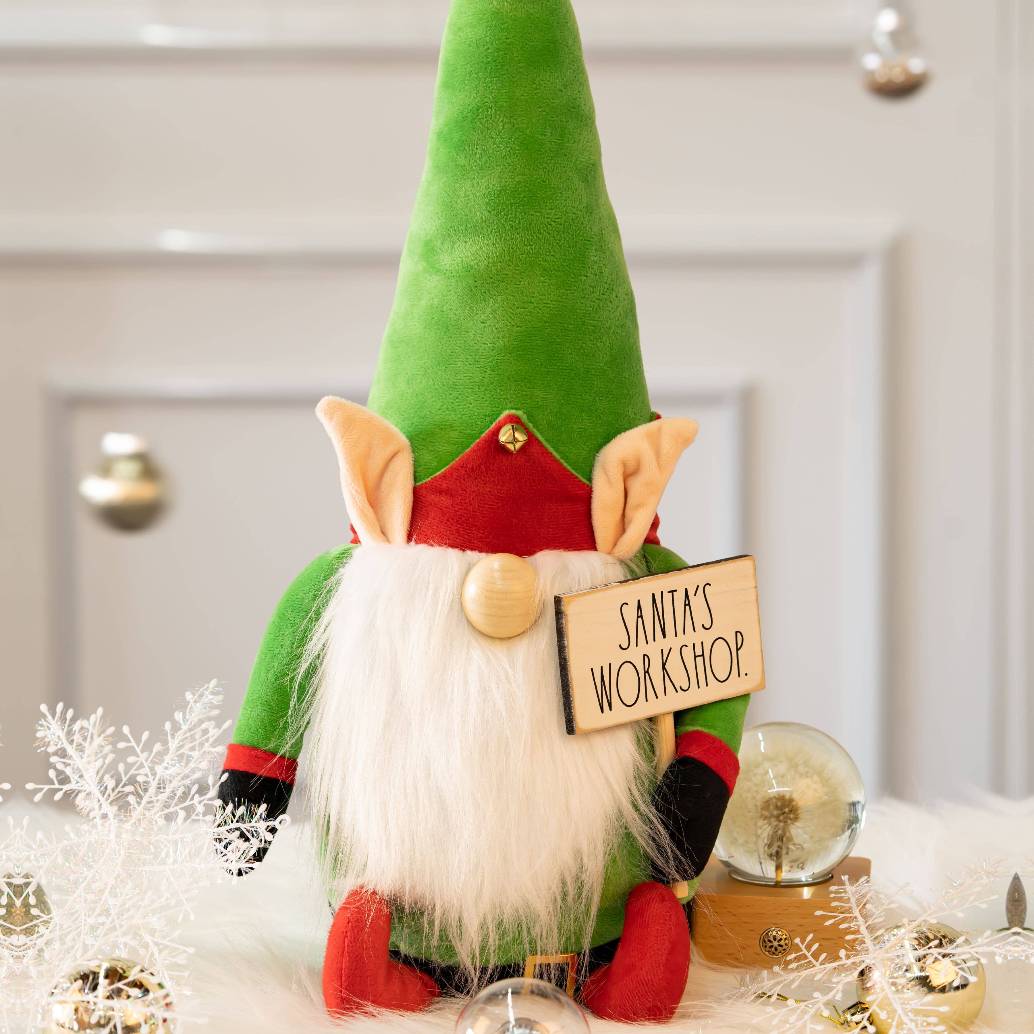DesignStyles Home - Wholesale Christmas Decoration - Rae Dunn “Santa’s Workshop” Christmas Elf Gnome1