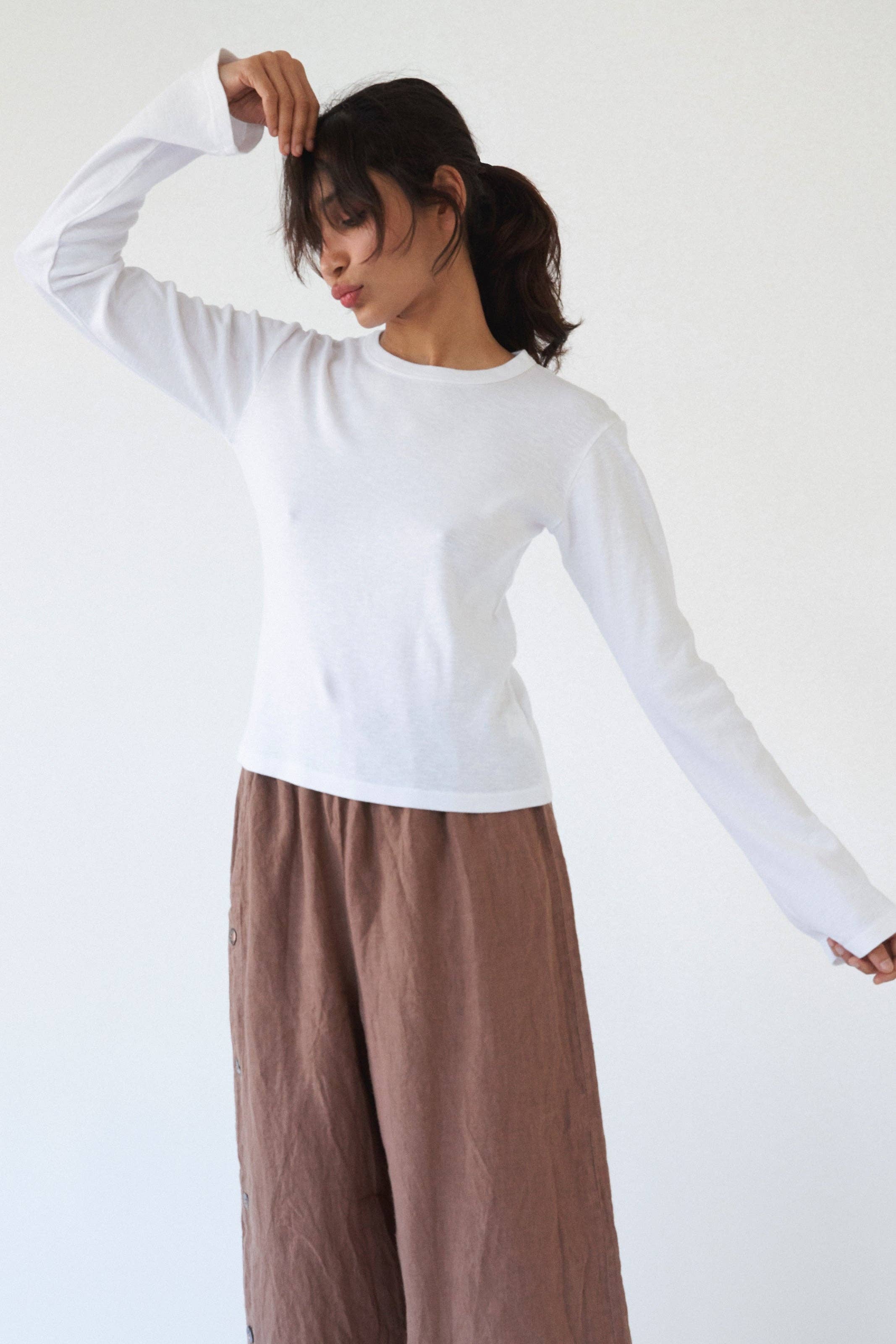 LA RELAXED - Wholesale T-shirt (Zonder tekening) - Dames - Vintage slub longsleeve2