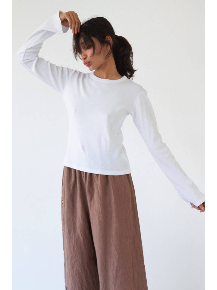 LA RELAXED - Wholesale T-shirt (Zonder tekening) - Dames - Vintage slub longsleeve2