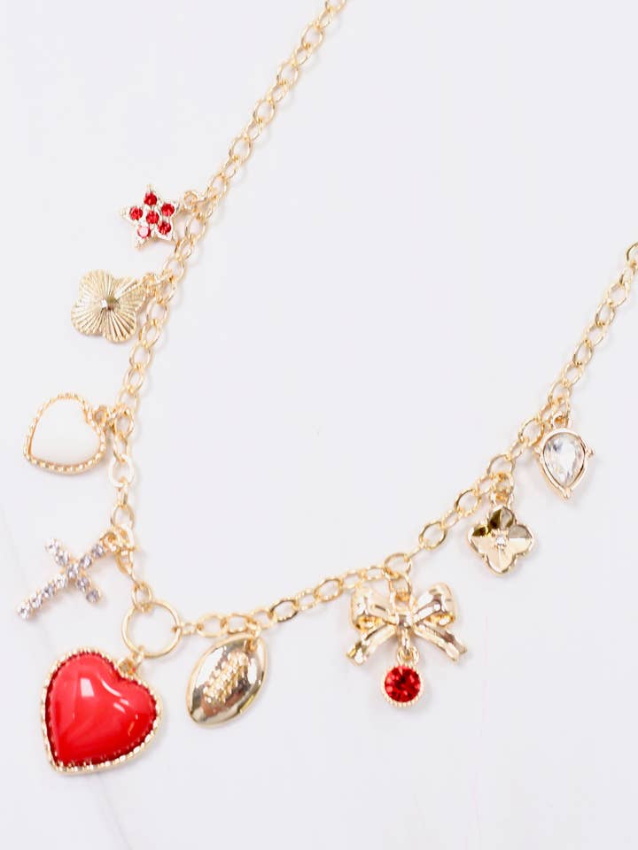Bentley Charm Necklace RED WHITE for wholesale by Caroline Hill