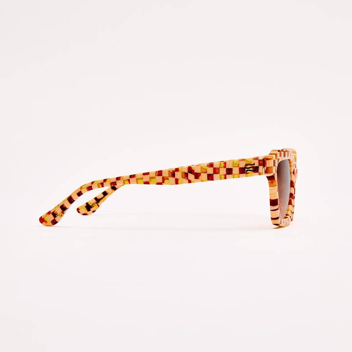 SARDINE - Wholesale Sunglasses – Women's - SARDINE - Demi - Toasted Moxie Checkered Square Sunglasses1
