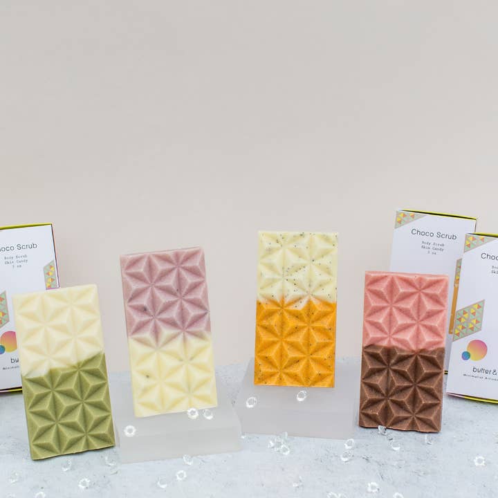 Choco Body Scrub - Exfoliating Sugar Scrub Bar for wholesale by Butter & Me