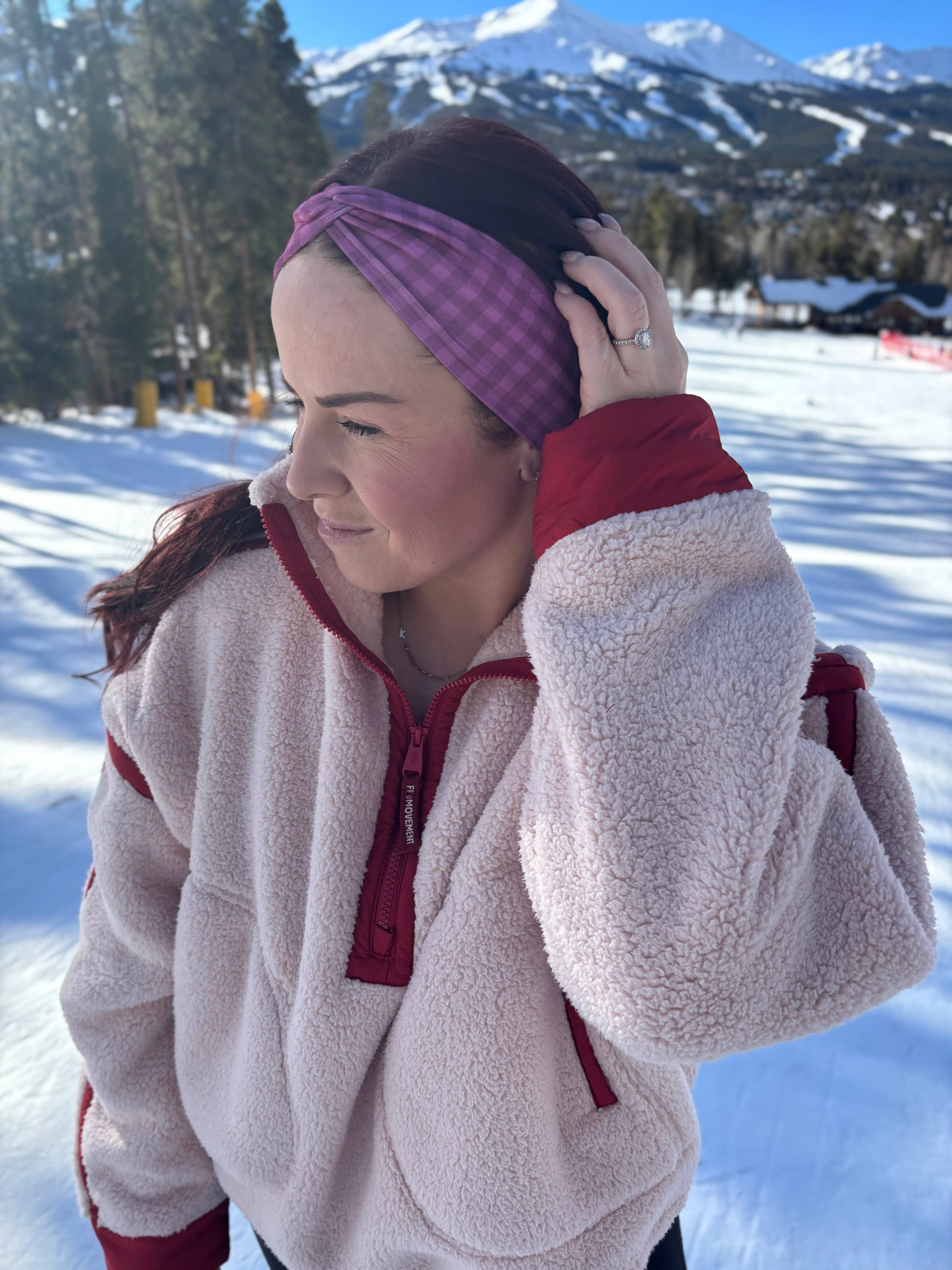 Lilac Market Headbands - Wholesale Fashion Headband - Women's - Simply Gingham in Mulberry4