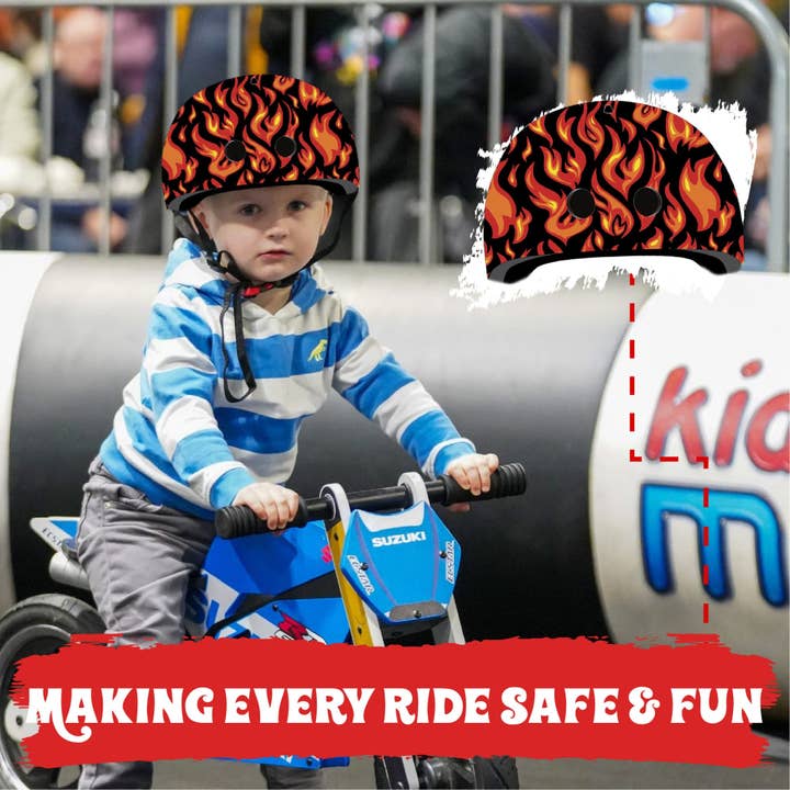Kiddimoto – Großhandel Fahrrad/Roller – Kinder – Kiddimoto Flames Kinder-Fahrradhelm für 2- bis 10-Jährige6