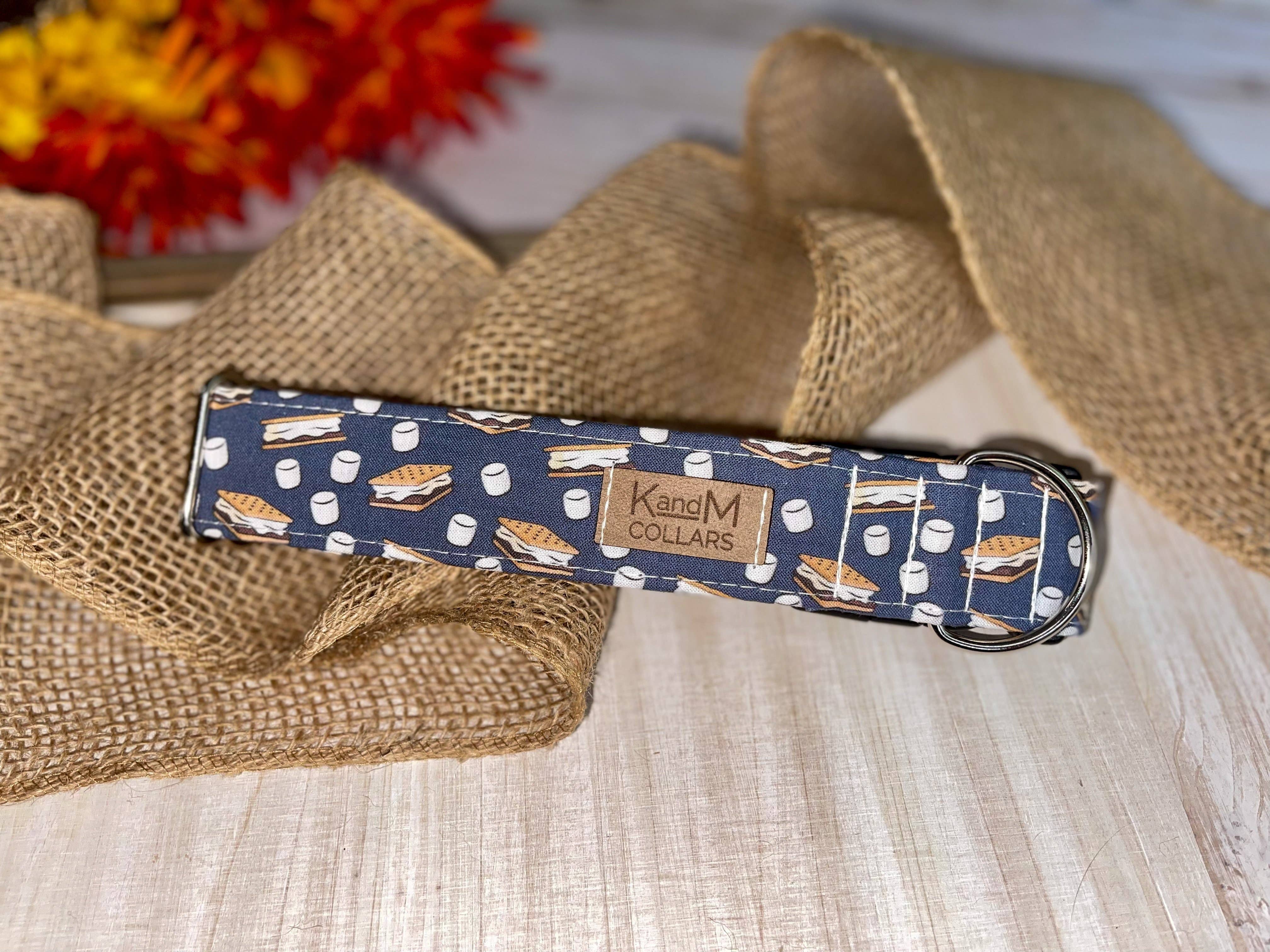 K and M Collars - Wholesale Pet Collar - Dog - S'mores Dog Collar, Fall Outdoor Camping, Smores, K and M0
