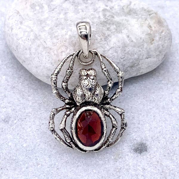 Goddess Design Studio - Wholesale Dangle Earrings - Sterling Silver Spider Earrings & Pendant, Gemstone Body! 5