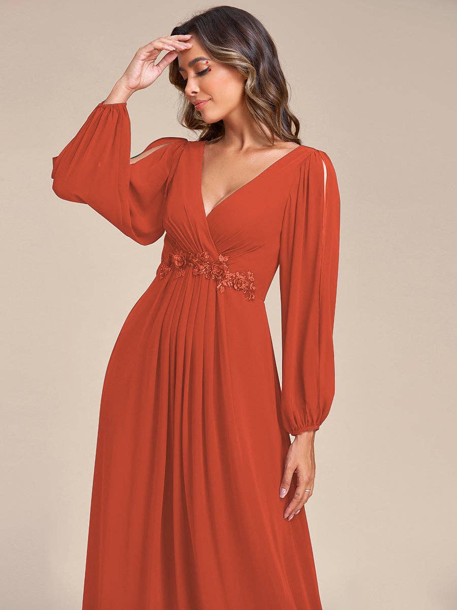 Ever-Pretty - Vente Robe de soirée – femme - Robes formelles à manches longues et à manches lanternes, longueur au sol33