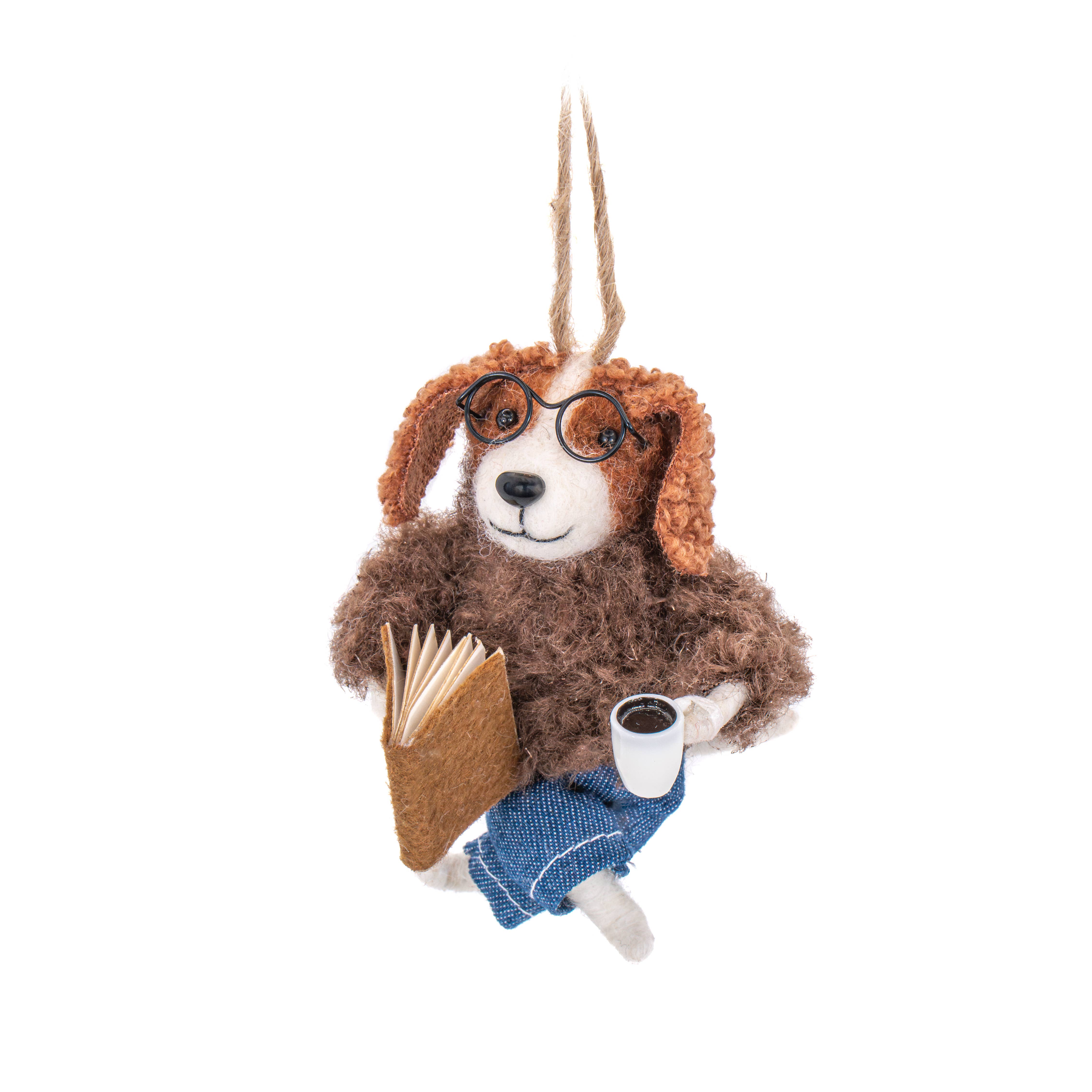 Sass & Belle Europe - Wholesale Christmas Decoration - Relaxing Dog Felt Decoration0