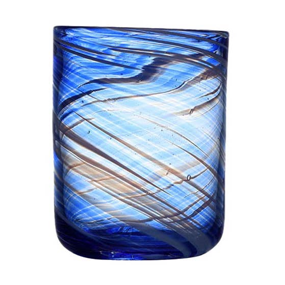 TUTU Home - Wholesale Drinking Glass/Cup - "La Mer" Swirl Glass Tumbler 460ml | Blue Handblown0