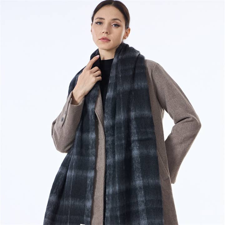 Sweetkama - Wholesale Scarf - Women's - Unisex Color Block Plaid Everyday Scarf SKAS420010