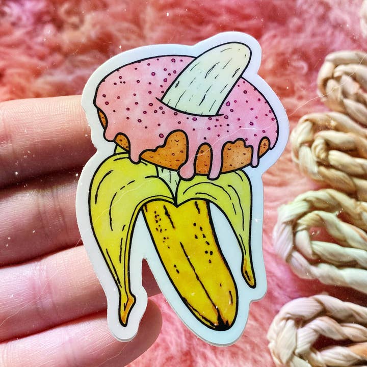 Etiqueta engomada Banana Donut para venta al por mayor de Chateau Blanche