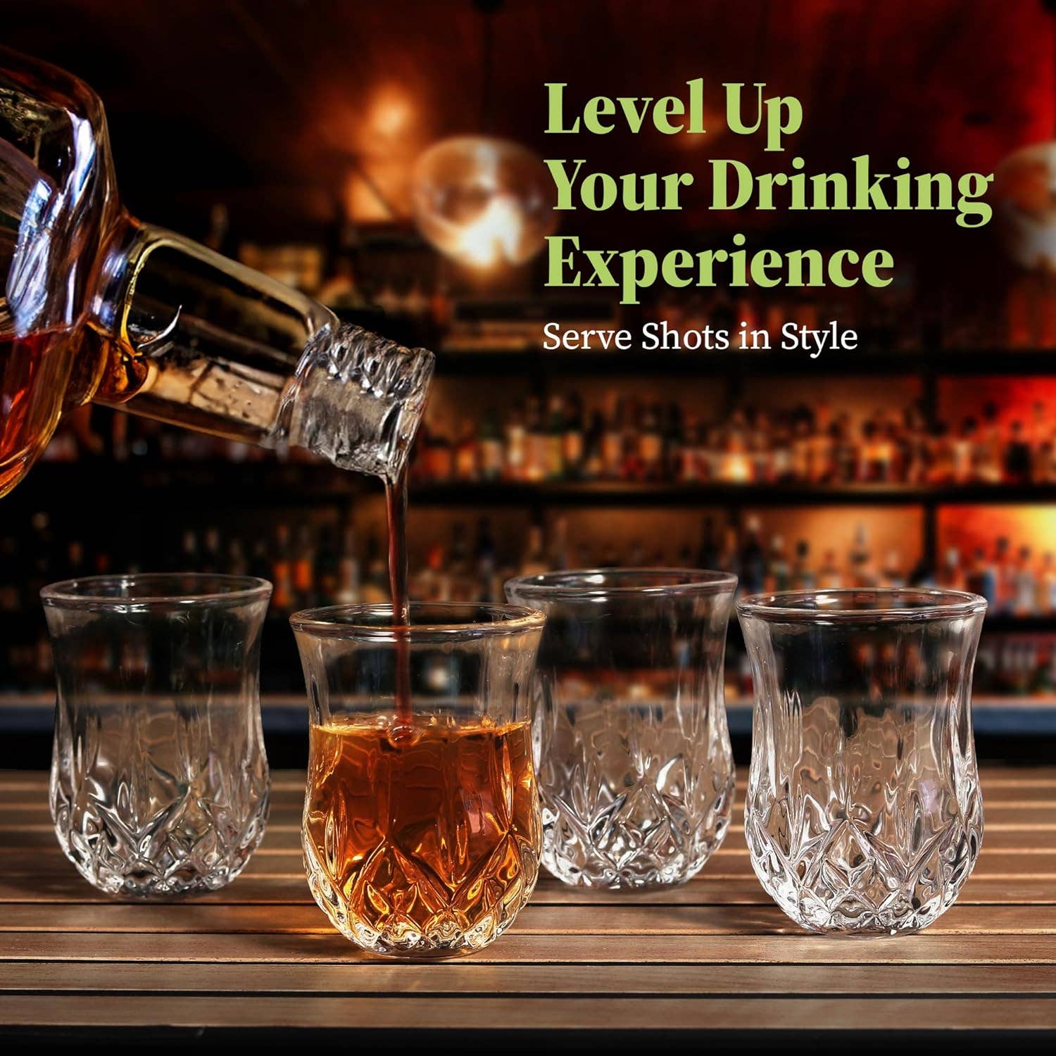 Garden Guru Lawn & Garden Tools – Engroshandel Shotglas – QUAFFER Shot Glassæt med 6 - Elegant mønstret skudglas1