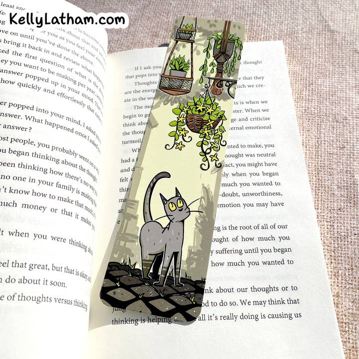 Kelly Latham Art - Wholesale Bookmark - Cat Bookmark Houseplant Gift Bookstore Lifestyle Shop Item6