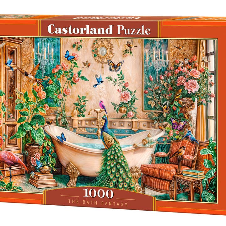 Puzzle de 1000 Peças, O Fantasia do Banho, Casa de banho luxuosa, Pavão e aves exóticas, Arte ornamentada e vibrante., Puzzle para Adultos, Castorland C-105380-2 por atacado de CASTORLAND by Bridge Toys