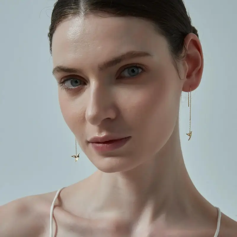 Perimade & Co. LLC – Großhandel Ohrhänger – Japanische Orizuru-Ohrringe zum Durchziehen aus 925er Sterlingsilber7