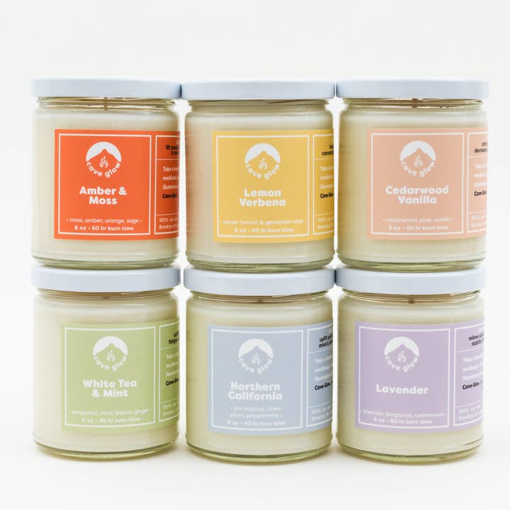 Cave Glow Studio - Wholesale Jar/Filled Candle - White Tea & Mint 8oz Soy Wax Scented Jar Candle3