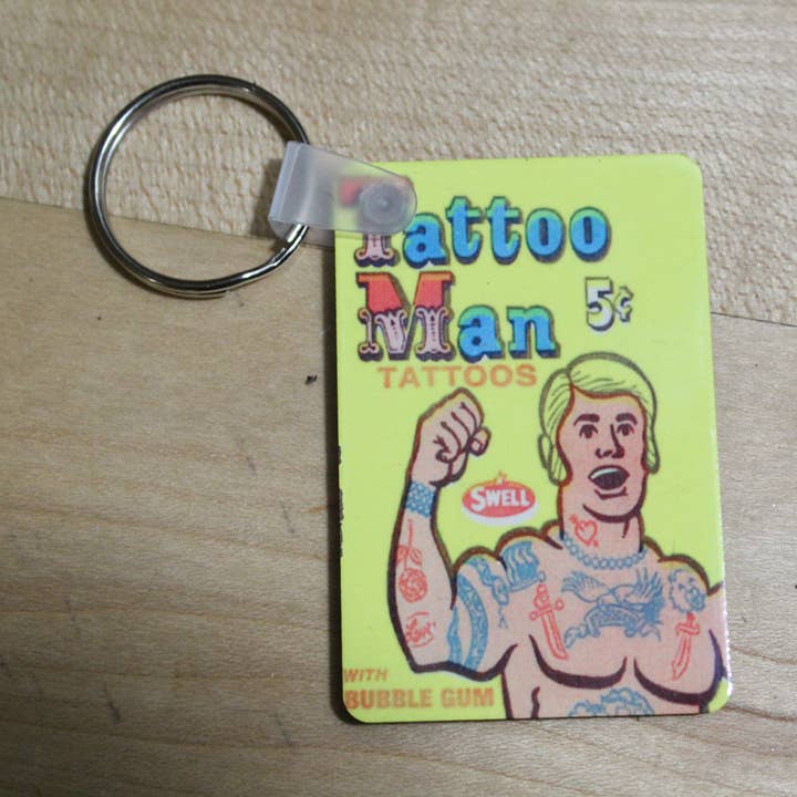 Tattoo man // Keychain for wholesale by Raven Design