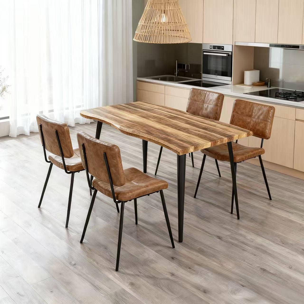 39F Inc. - Wholesale Chair - 5PCS/7PCS Dining Table Set Wood Top and PU Leather Chairs12