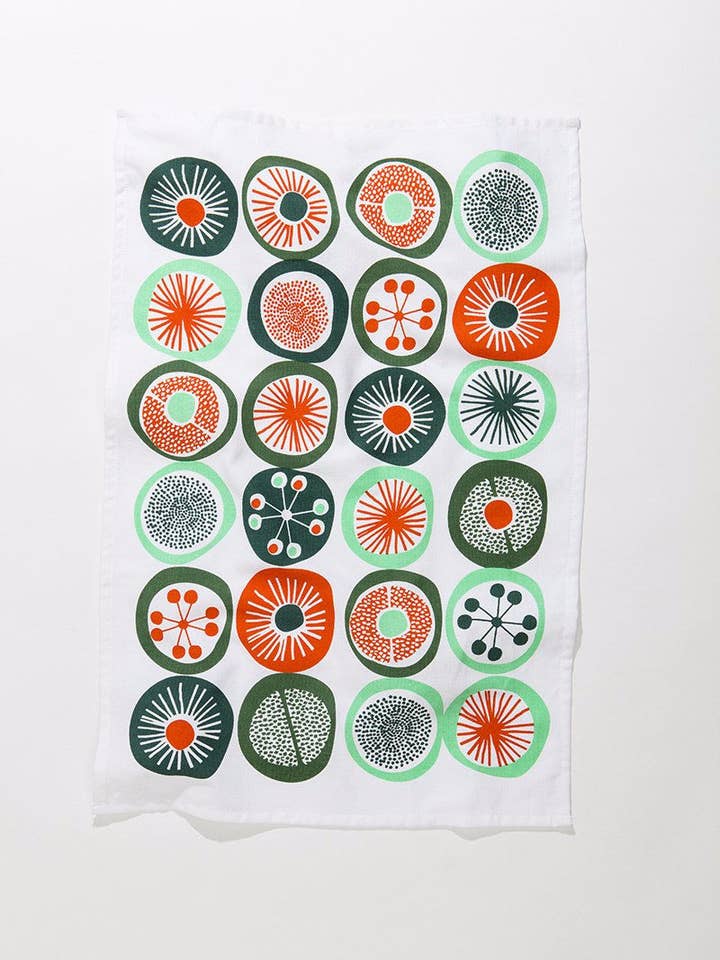 Retro Dot Tea Towel for wholesale by Mezzaluna Studio