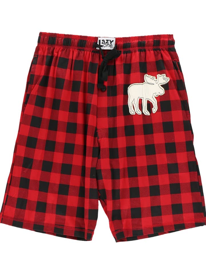 Calções de Homem com Padrão Xadrez de Alce por atacado de Lazy One