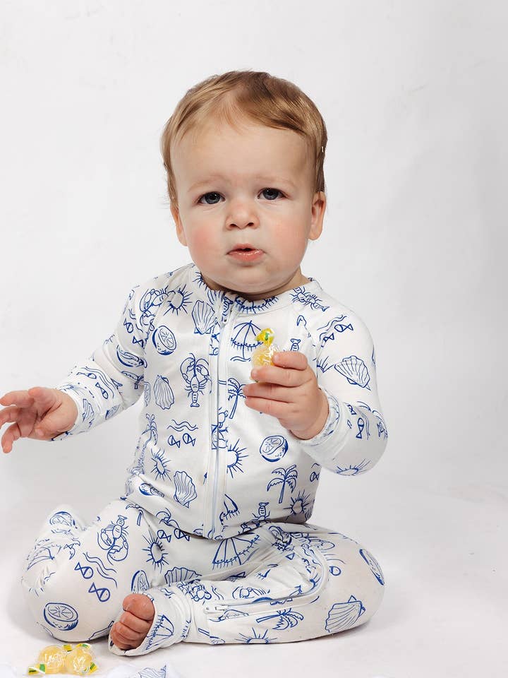 Pigiama con Zip in Bambù Dolce Vita per la vendita all'ingrosso da parte di Lil Krew & Co