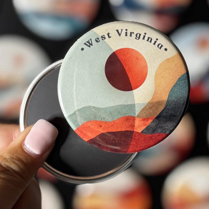 West Virginia Magneet - Boho Abstract Aardse Koelkastdecoratie voor wholesale door Tieu Magnetic
