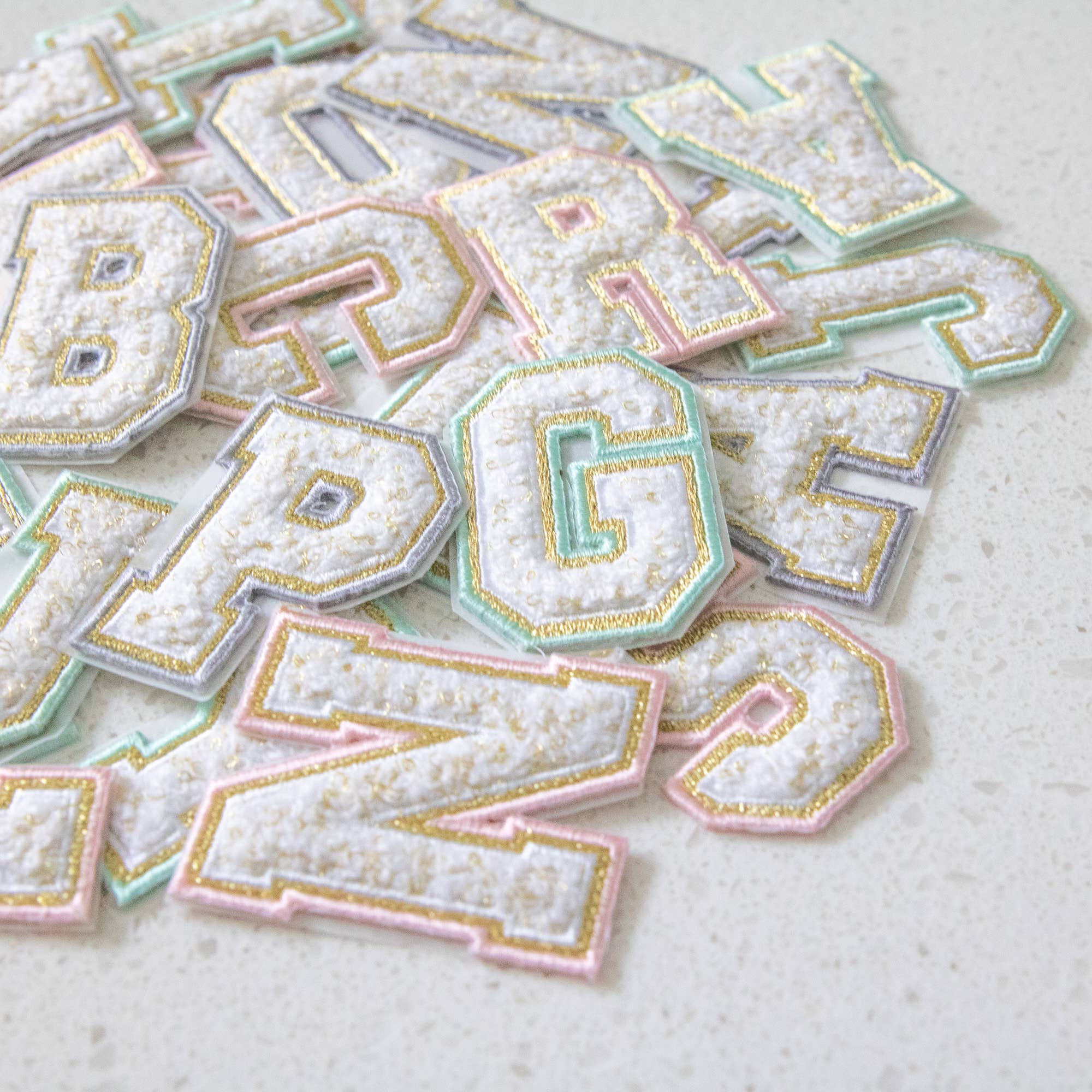 ThreeTwoOne - Wholesale Patch - Chenille Adhesive Letter Patch - Blush2