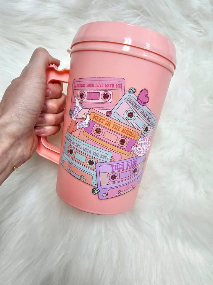 90's Country Cassette Tape HIP SIPS Mega Mug 34oz for wholesale by Scratch Decor