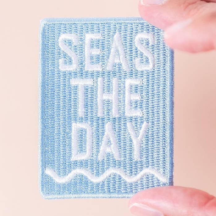 Field Trip Threads - Wholesale Patch - Seas The Day Embroidered Iron-On Patch Beach Nautical Coast0