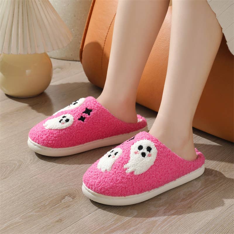 Comely Fashion – wholesale Slippers – Women's – Cute Ghost Plush Halloween Home Slippers  3