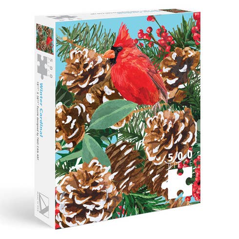 Allport Editions - Wholesale Puzzle - Adult - Cardinal and Pinecone 500 Piece Puzzle