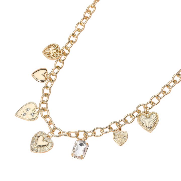 Sensibling Corp. - Wholesale Halskettinghanger - Ketting met metalen hart kruis steen bedel station2