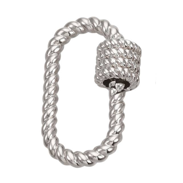 * Silver Stor Bella Karbinhake | Silver Oval Twist Karbinhake för wholesale av The Charm Bar Company