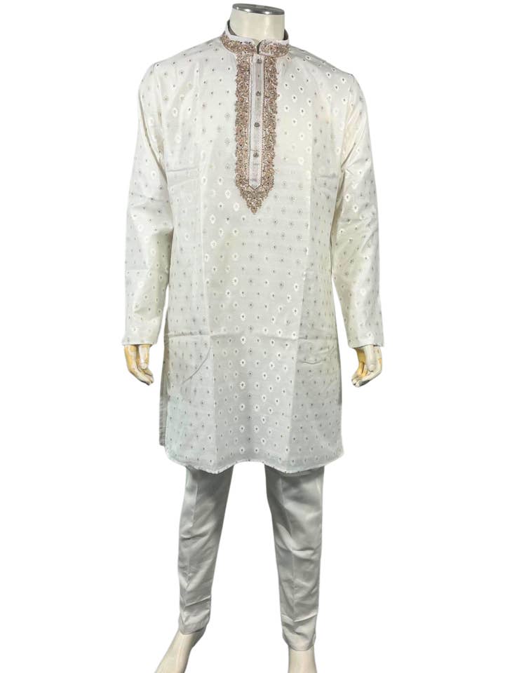 Ayaan off-white men's kurta for wholesale by narkisfashion