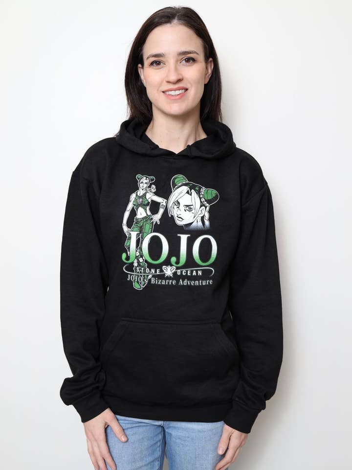 Fundom - Wholesale Hoodie - Men's - JoJo's Bizarre Adventure Jolyne Cujoh Green & White - Front & Back Print - Licensed Adult Hoodie5
