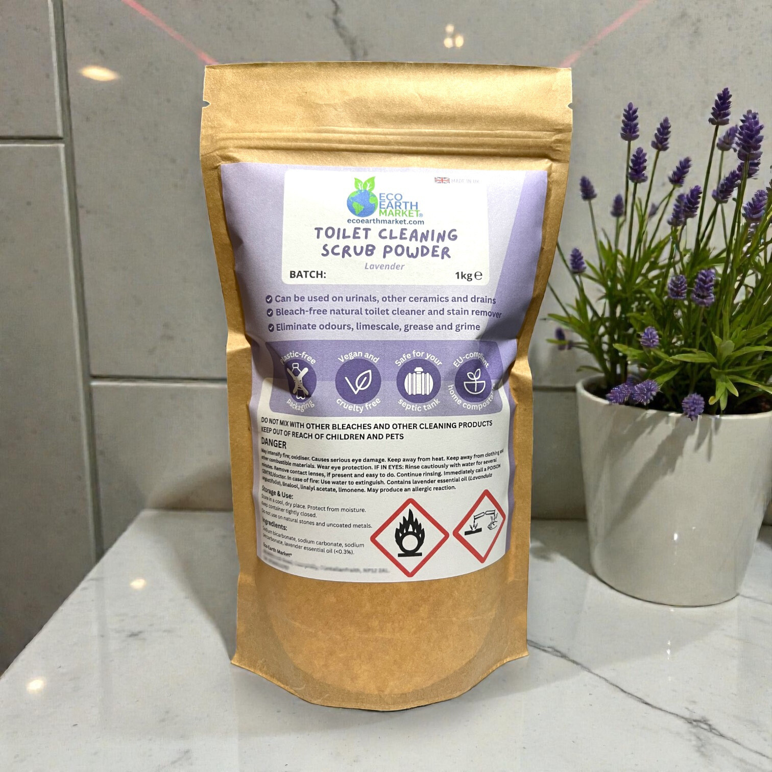 Eco Earth Market - Wholesale Toilet Cleaner - Lavender Toilet Cleaning Scrub Powder 1kg4