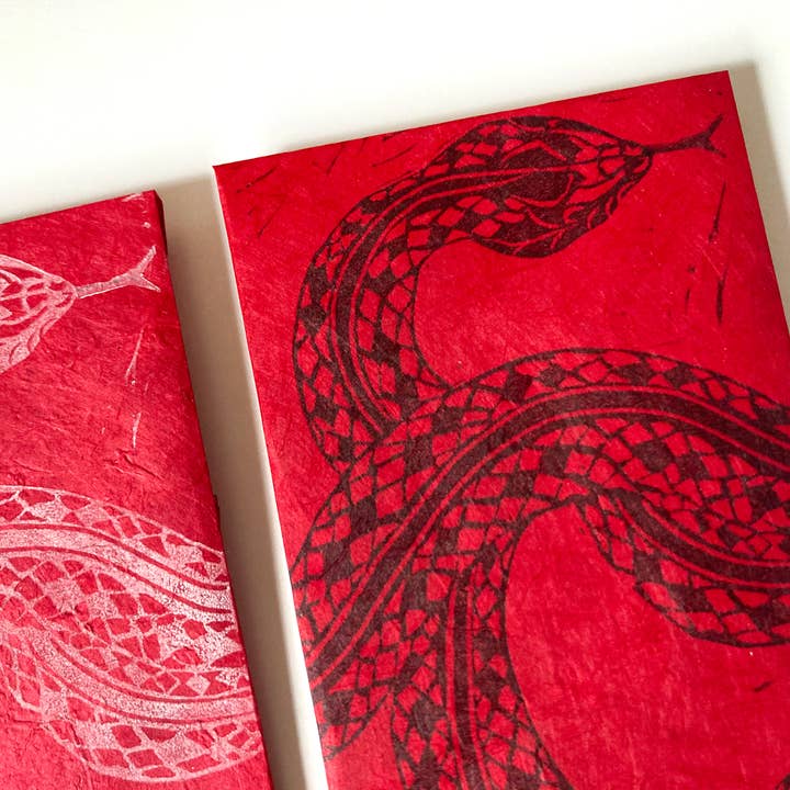Kathie Studio - Wholesale Envelopes - Snake Blockprinted Lunar New Year Red Envelope1