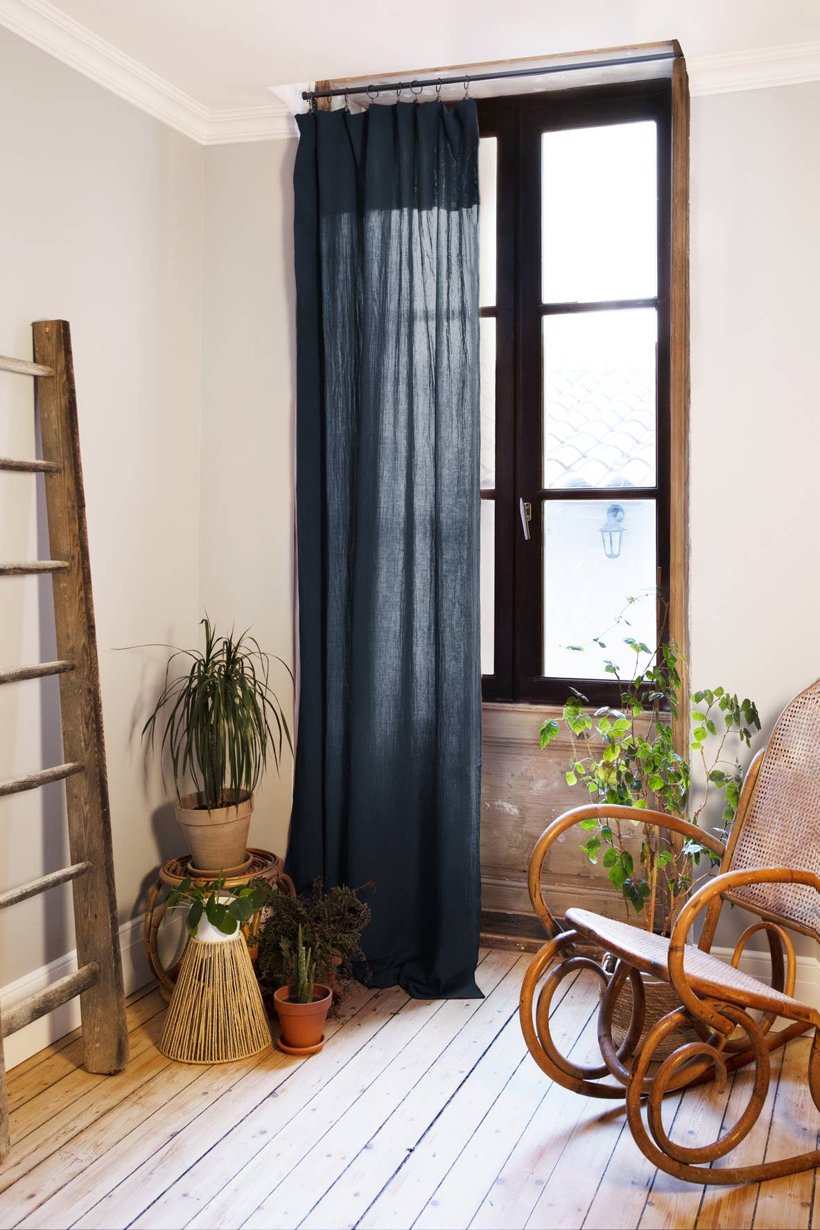 L'effet Papillon - Wholesale Curtain - Adjustable curtain + 8 rings cotton gauze clip 140 x 300 cm2
