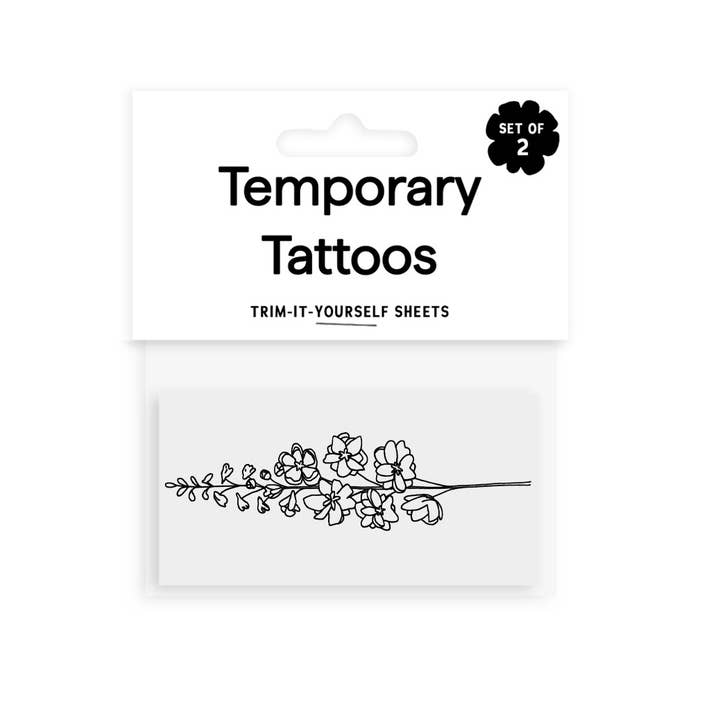 Saint Tattoos – Großhandel Temporäre Tattoos – Juli-Geburtsblume - Delphinium Temporäre Tattoos2