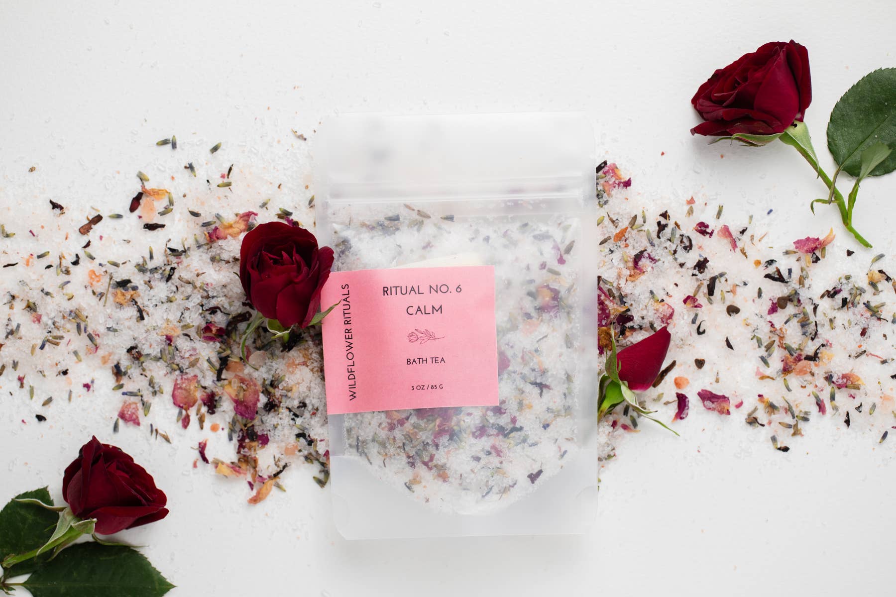 Wildflower Rituals - Vendita all'ingrosso Sali da bagno - Rituale n. 6 Tè da Bagno Botanico Calmante - Lavanda Rosa1