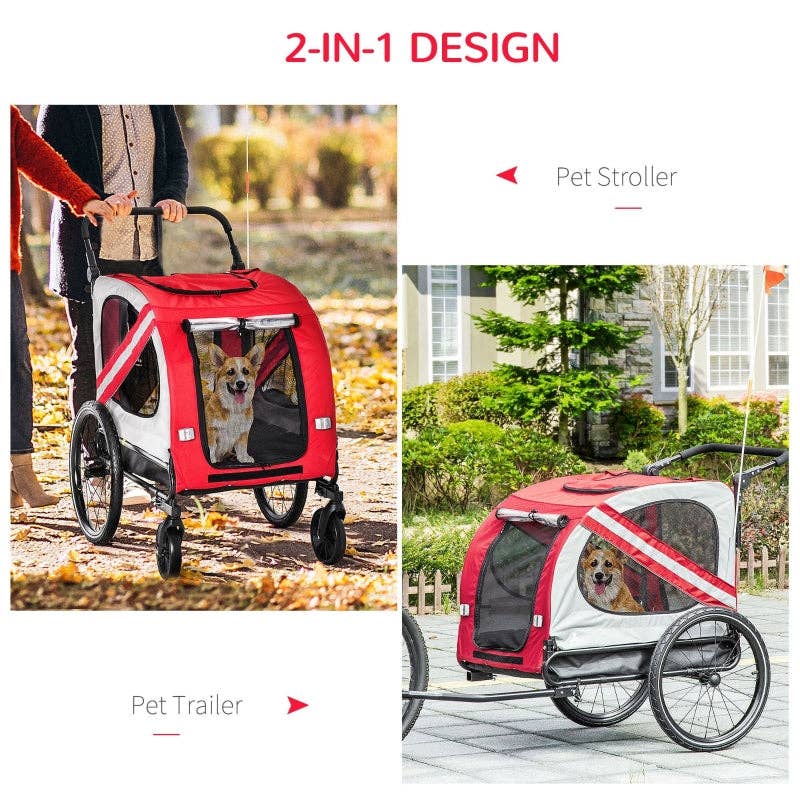 Furr-Baby Gifts - Wholesale Pet Carrier - Cat/Dog - 2-In-1 Pet Bike Trailer Stroller14