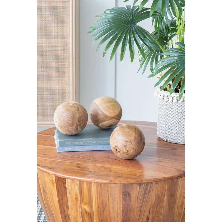 A&B Home Group Inc. - Wholesale Decorative Tabletop Object - S/3 Teak Ball6