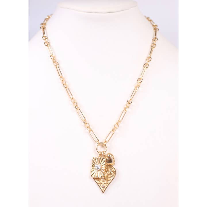 Caroline Hill - Wholesale Pendant/Charm Necklace - Rambeau Charms Necklace GOLD