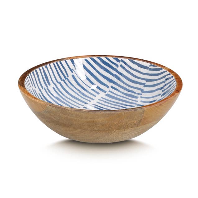Bowl, Mango Wood, Blue for wholesale on Faire0
