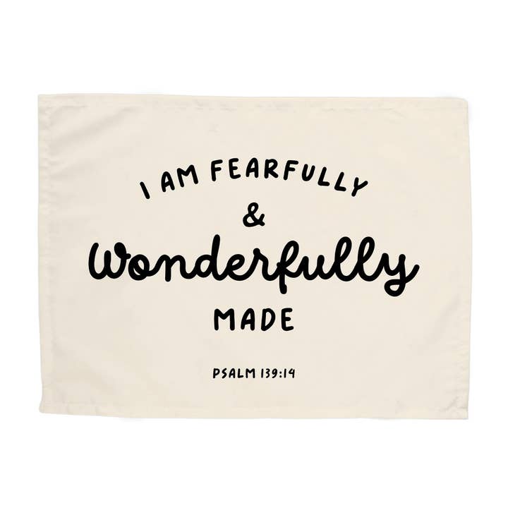 Hunny Prints - Wholesale Banner - Kids & Baby - {Natural & Black, Horizontal} Fearfully & Wonderfully Made Banner