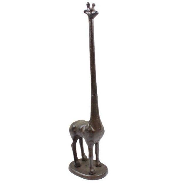 Hampton Nautical - Wholesale Toilet Paper Holder - Cast Iron Giraffe Extra Toilet Paper Stand 19"